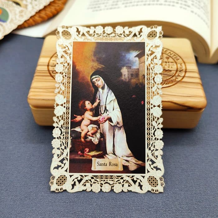 圣女罗莎 (Saint Rose)-7x11cm Catholic religious art