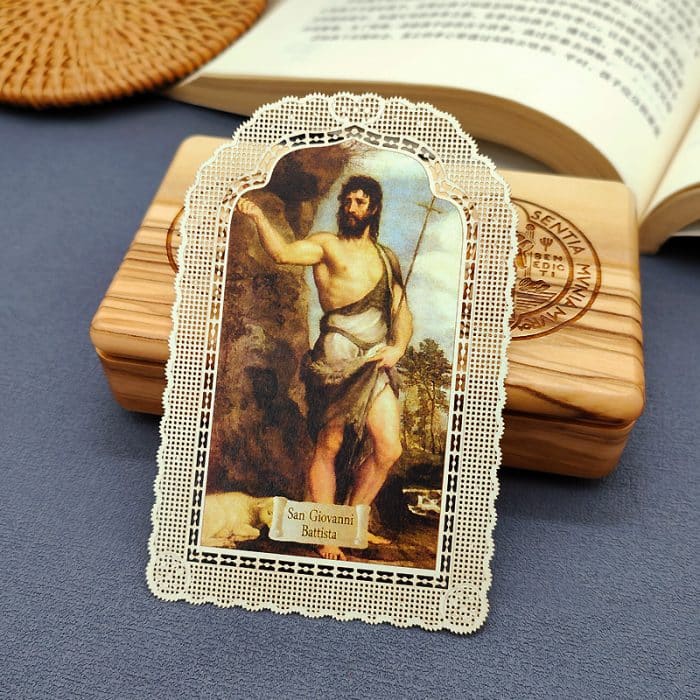 洗者若翰 (Saint John the Baptist)-7x11cm Catholic religious art