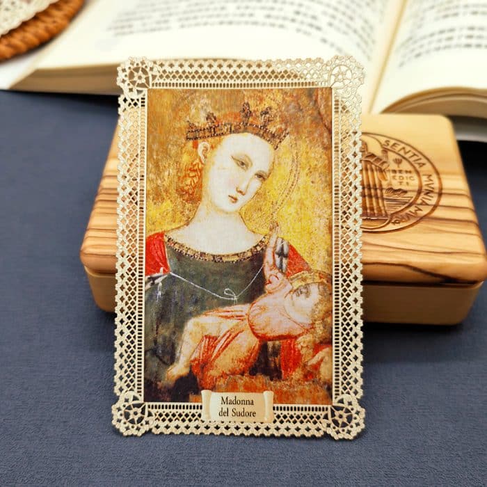 流血圣母 (Our Lady of the Sweat of Blood)-7x11cm Catholic religious art