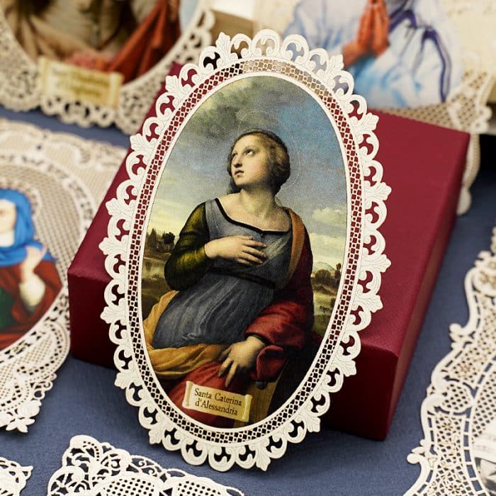 亚历山大的圣加大肋纳 (Saint Catherine of Alexandria)-7x11cm Catholic religious art