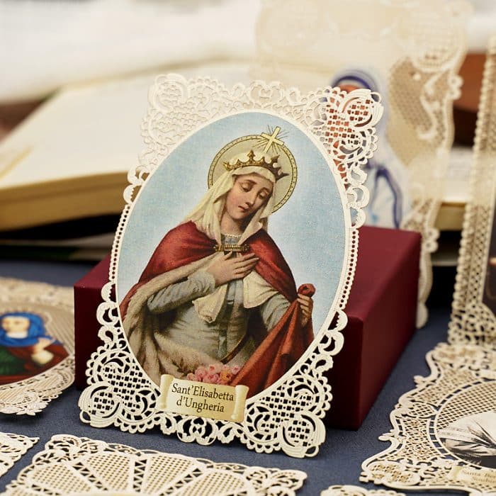 匈牙利的圣依撒伯尔 (Saint Elizabeth of Hungary)-7x11cm Catholic religious art