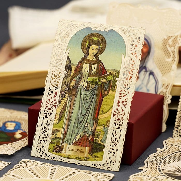 圣女邓诺 (Saint Dymphna)-7x11cm Catholic religious art