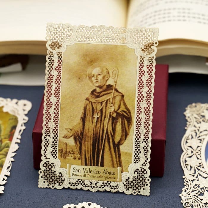 圣瓦列里克院长 (Saint Valeric Abbot)-7x11cm Catholic religious art