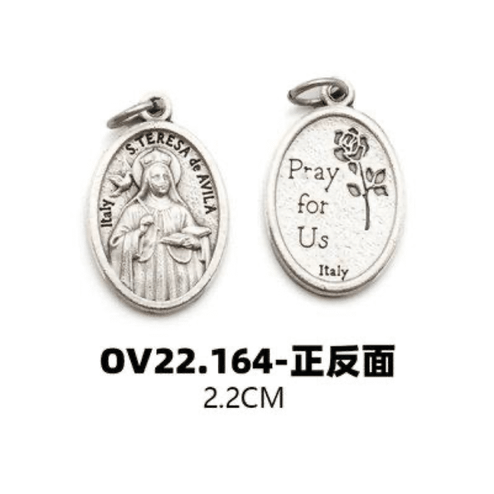 DIY小吊牌-大德兰-锌合金-2.2cm Catholic religious art