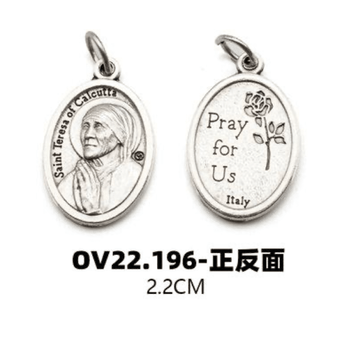 DIY小吊牌-加尔各答德肋撒（印度德肋撒姆姆）-锌合金-2.2cm Catholic religious art