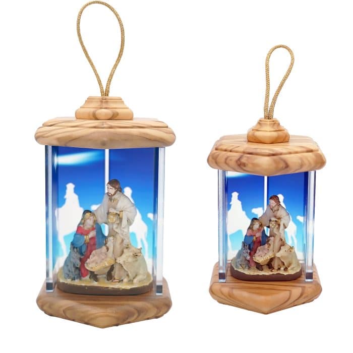 大灯笼-有机玻璃和木质-14.5x9.5cm Catholic religious art