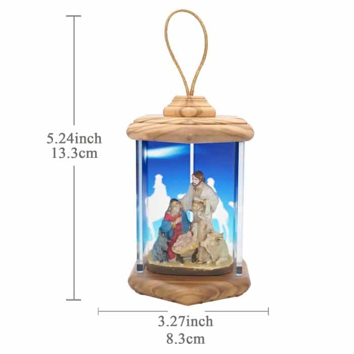 大灯笼-有机玻璃和木质-14.5x9.5cm Catholic religious art