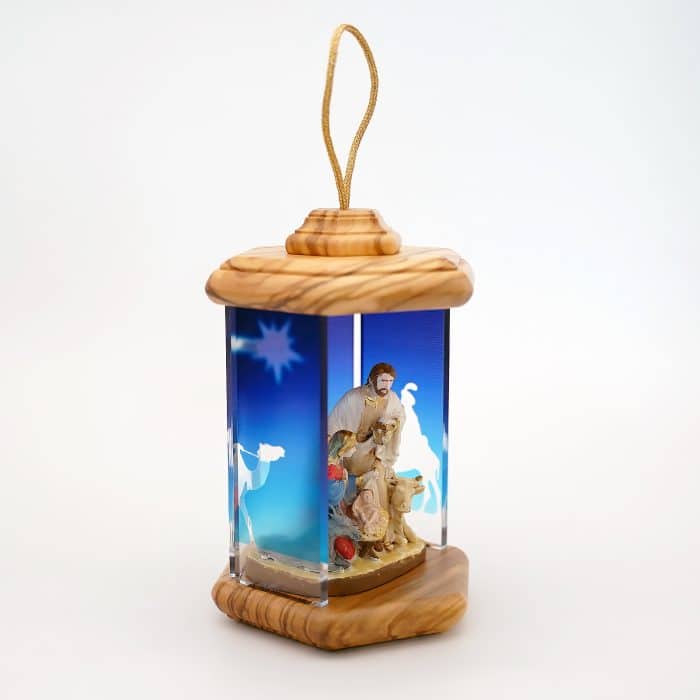 大灯笼-有机玻璃和木质-14.5x9.5cm Catholic religious art