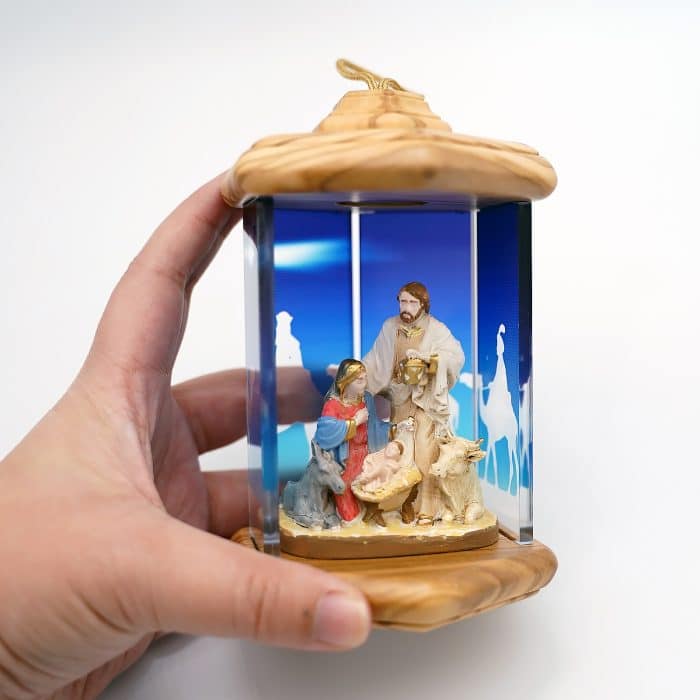 大灯笼-有机玻璃和木质-14.5x9.5cm Catholic religious art