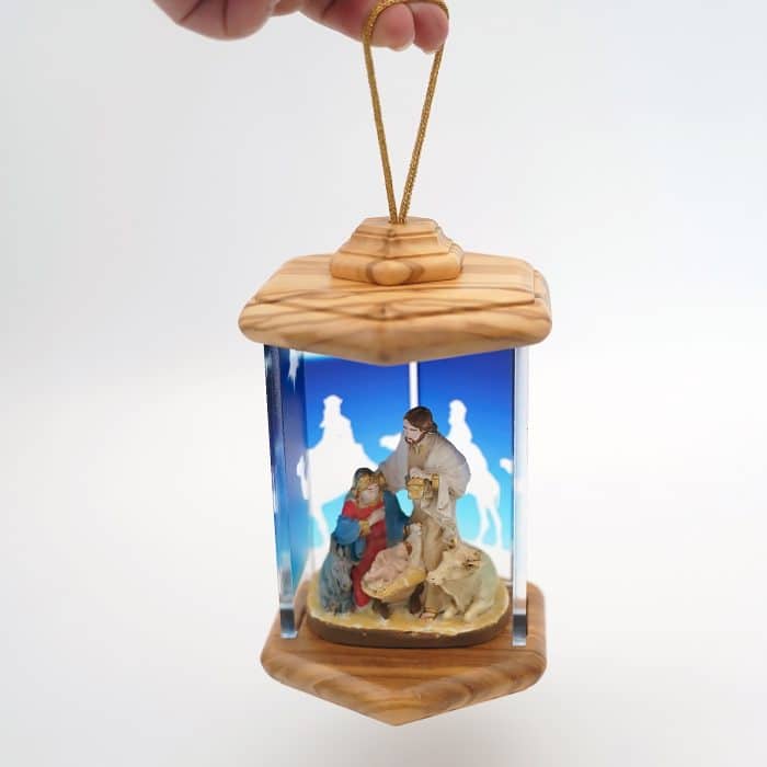 大灯笼-有机玻璃和木质-14.5x9.5cm Catholic religious art