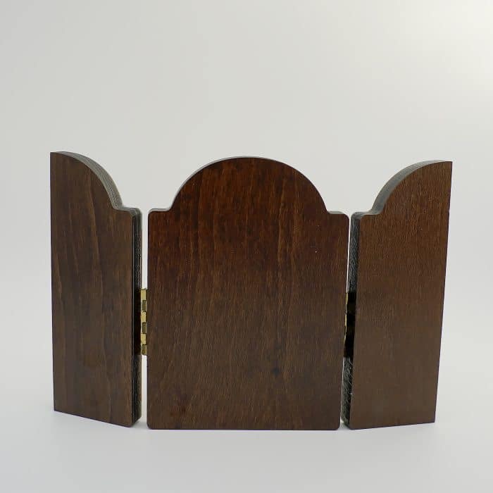 圣诞三联画-胡桃木-12x17.5cm Catholic religious art