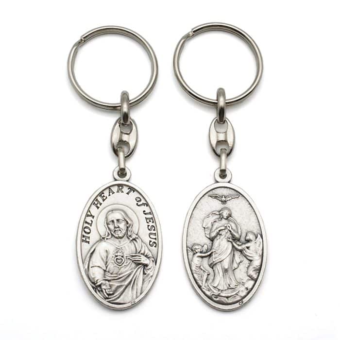 钥匙扣-解结圣母+耶稣圣心 Catholic religious art