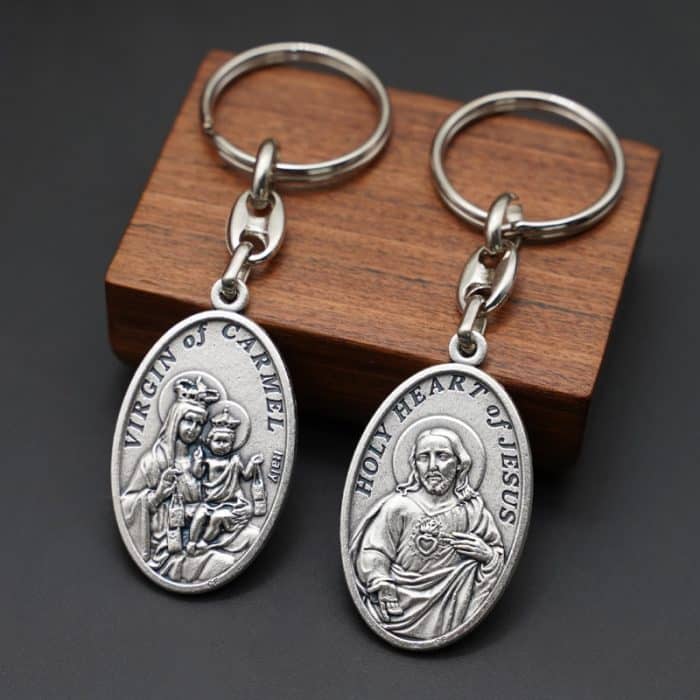 钥匙扣-加尔默罗+圣心 Catholic religious art
