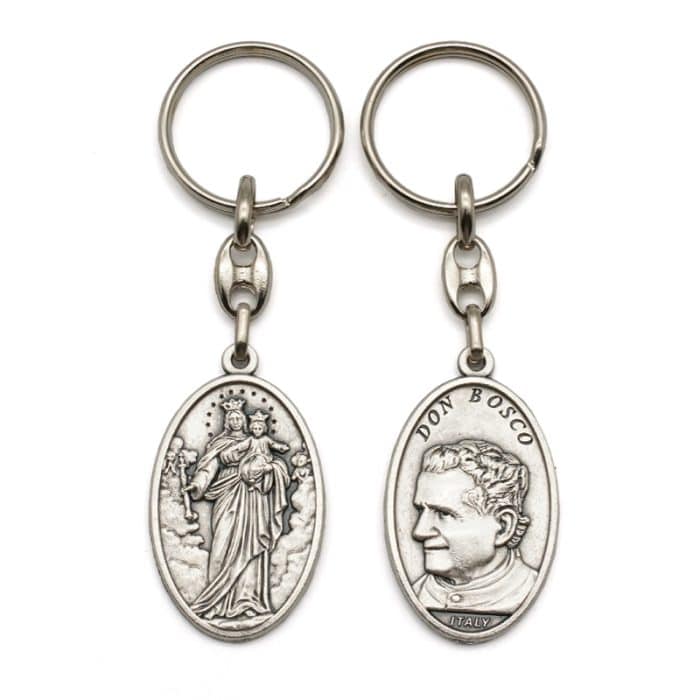 钥匙扣-圣母进教之佑+鲍思高神父 Catholic religious art