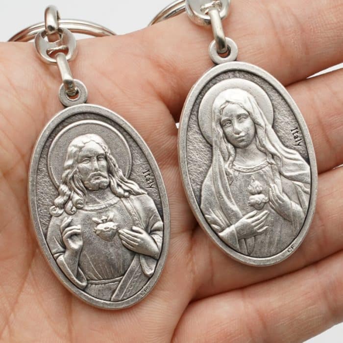 钥匙扣-双圣心 Catholic religious art