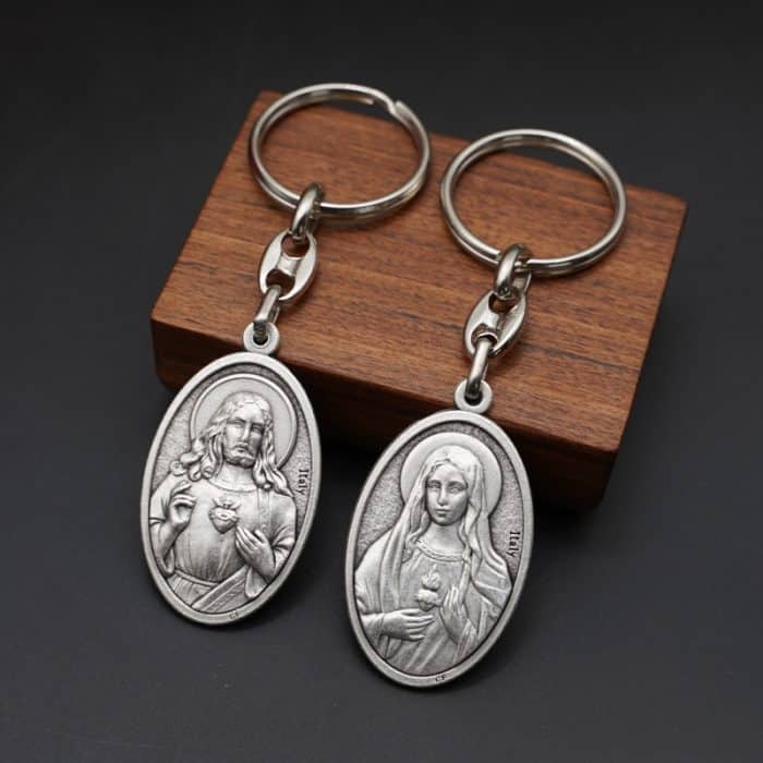 钥匙扣-双圣心 Catholic religious art