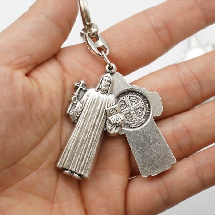 钥匙扣-圣本笃-开合-4.5cm Catholic religious art