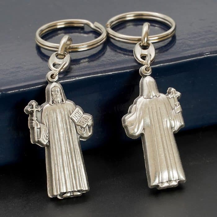 钥匙扣-圣本笃-开合-4.5cm Catholic religious art