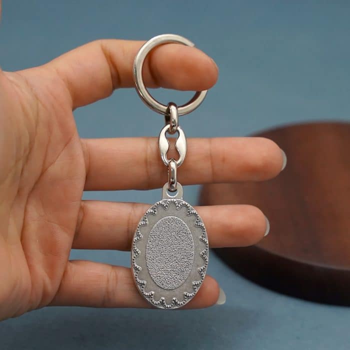 钥匙扣-弥额尔天使-合金-珐琅处理-椭圆花边-带包装袋-3.8x2.7cm Catholic religious art