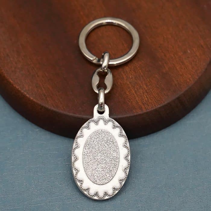 钥匙扣-弥额尔天使-合金-珐琅处理-椭圆花边-带包装袋-3.8x2.7cm Catholic religious art