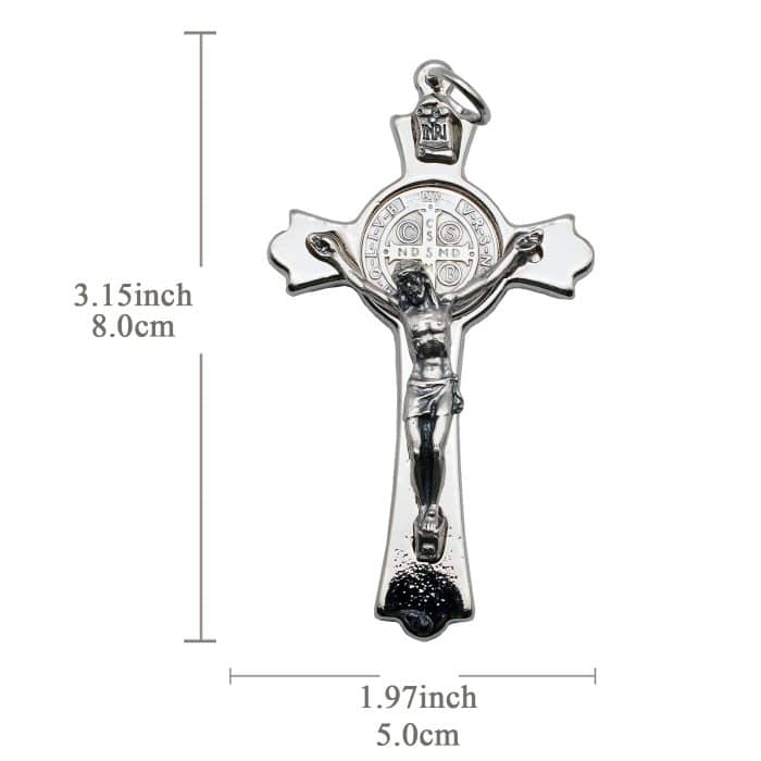 十字架-圣本笃-锌合金-带挂绳-5.5cm Catholic religious art