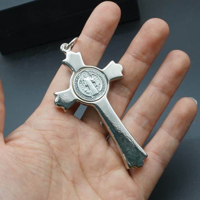 十字架-圣本笃-锌合金-带挂绳-5.5cm Catholic religious art