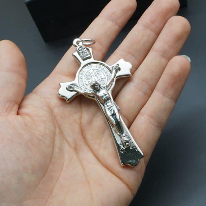 十字架-圣本笃-锌合金-带挂绳-5.5cm Catholic religious art