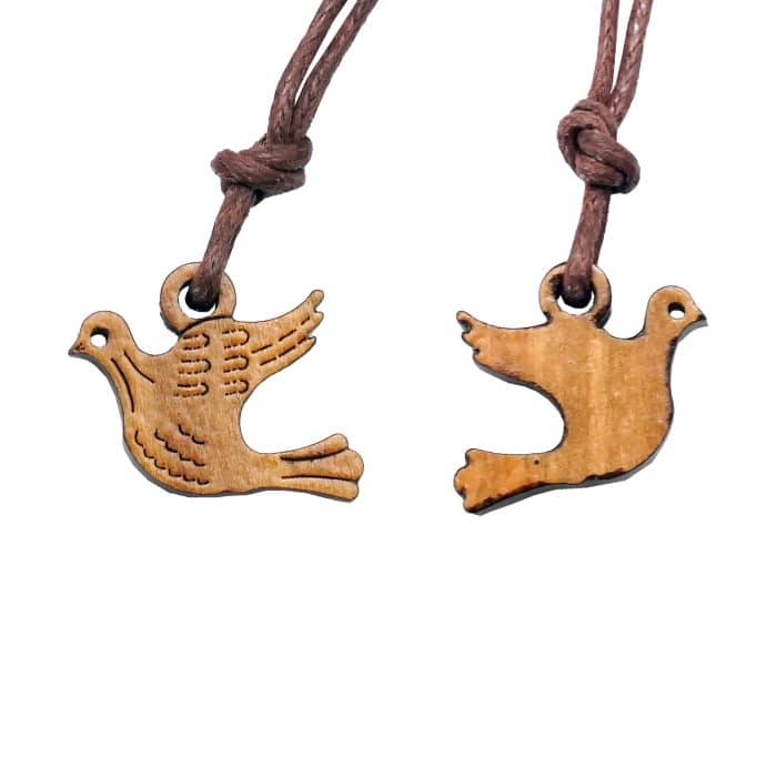 鸽子-橄榄木-1圣事-带挂绳-带包装-带卡-1.5cm Catholic religious art