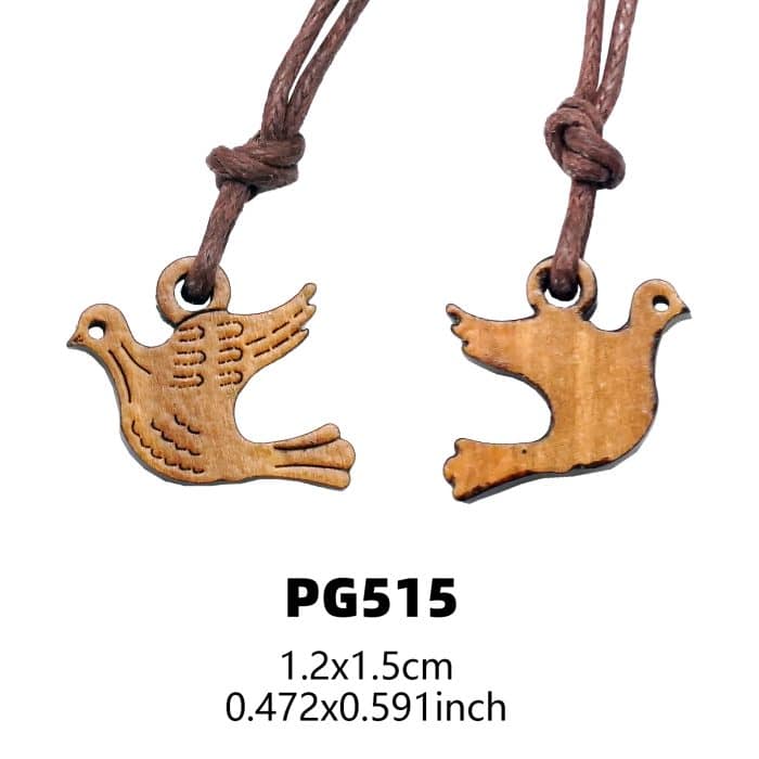 鸽子-橄榄木-1圣事-带挂绳-带包装-带卡-1.5cm Catholic religious art