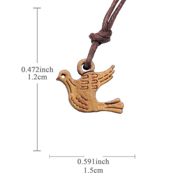 鸽子-橄榄木-1圣事-带挂绳-带包装-带卡-1.5cm Catholic religious art