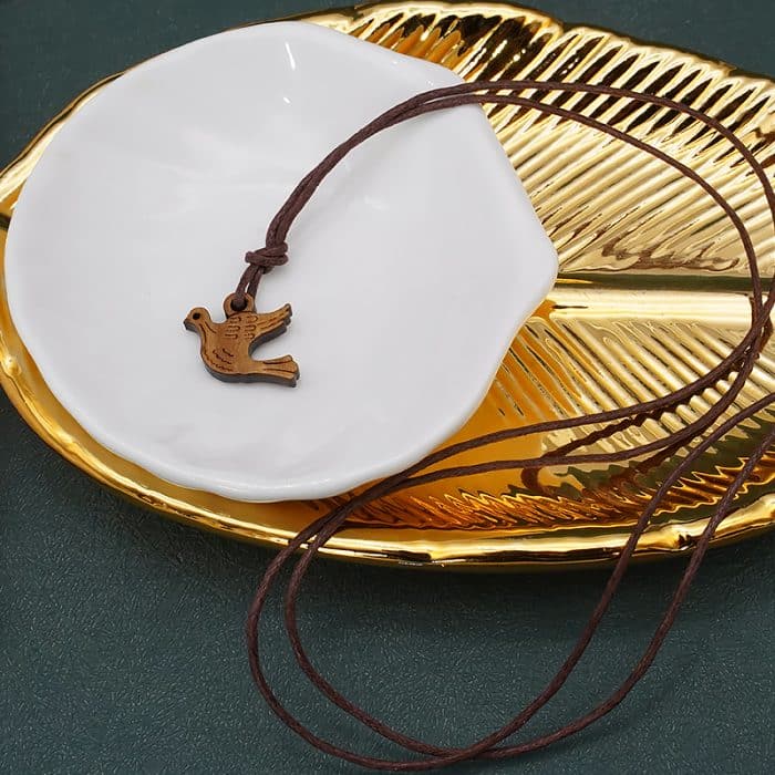 鸽子-橄榄木-1圣事-带挂绳-带包装-带卡-1.5cm Catholic religious art