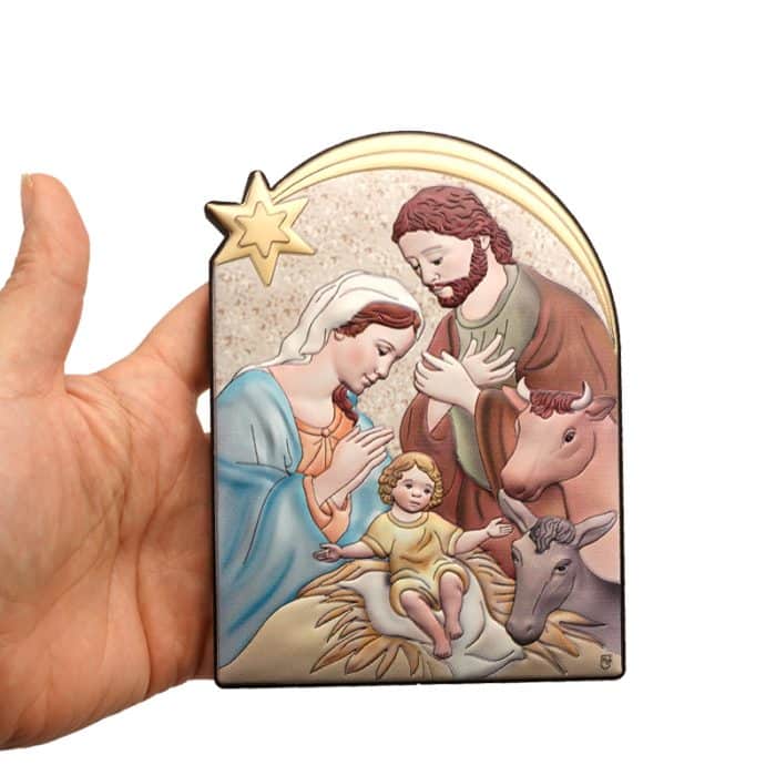 圣诞牛羊浮雕摆台-10x14cm Catholic religious art