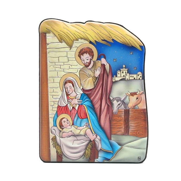 圣诞草屋浮雕摆台-10x14cm Catholic religious art