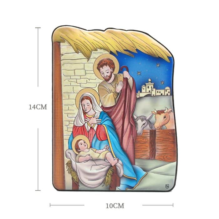 圣诞草屋浮雕摆台-10x14cm Catholic religious art