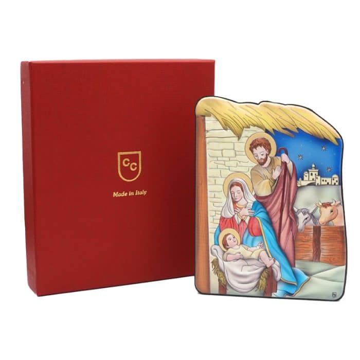 圣诞草屋浮雕摆台-10x14cm Catholic religious art