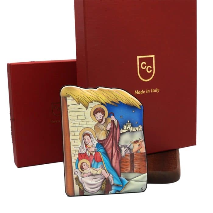 圣诞草屋浮雕摆台-10x14cm Catholic religious art