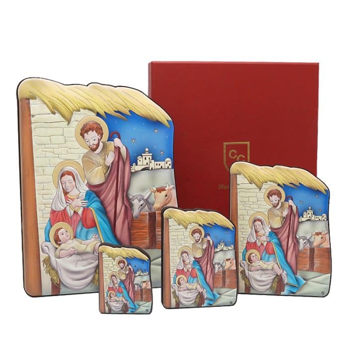 圣诞草屋浮雕摆台-10x14cm Catholic religious art