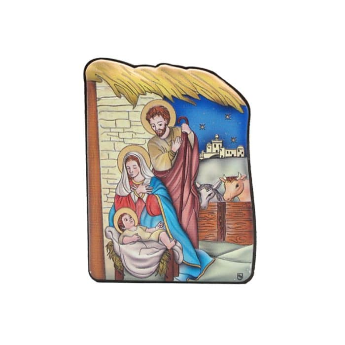 圣诞草屋浮雕摆台-7x10cm Catholic religious art