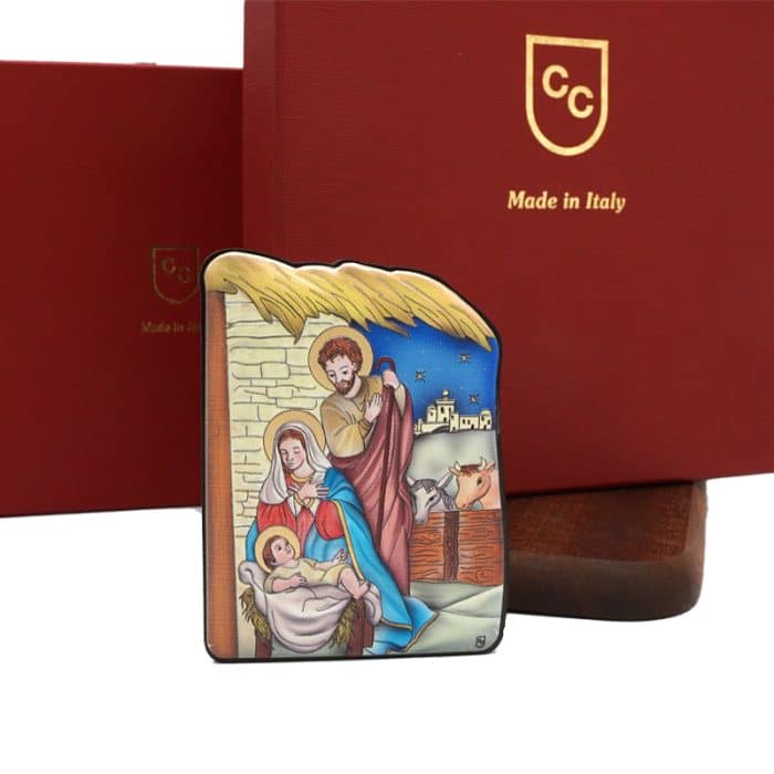 圣诞草屋浮雕摆台-7x10cm Catholic religious art