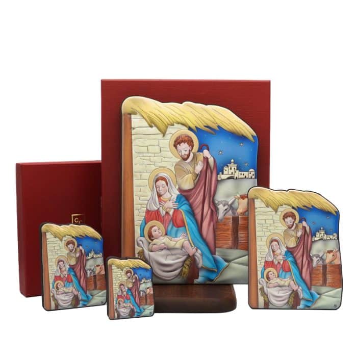 圣诞草屋浮雕摆台-7x10cm Catholic religious art