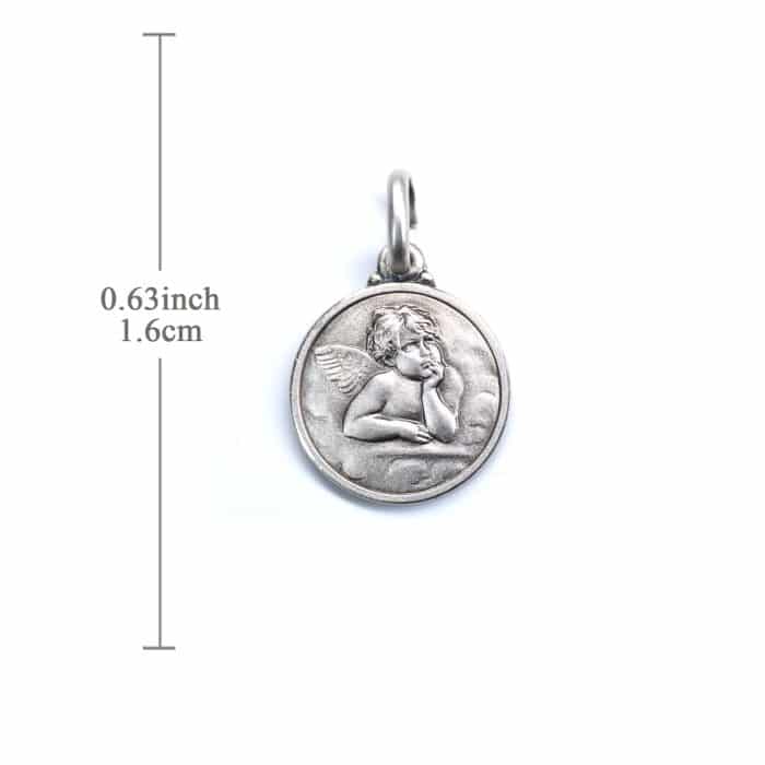 拉斐尔天使圣牌-925银-十分精致-16mm Catholic religious art