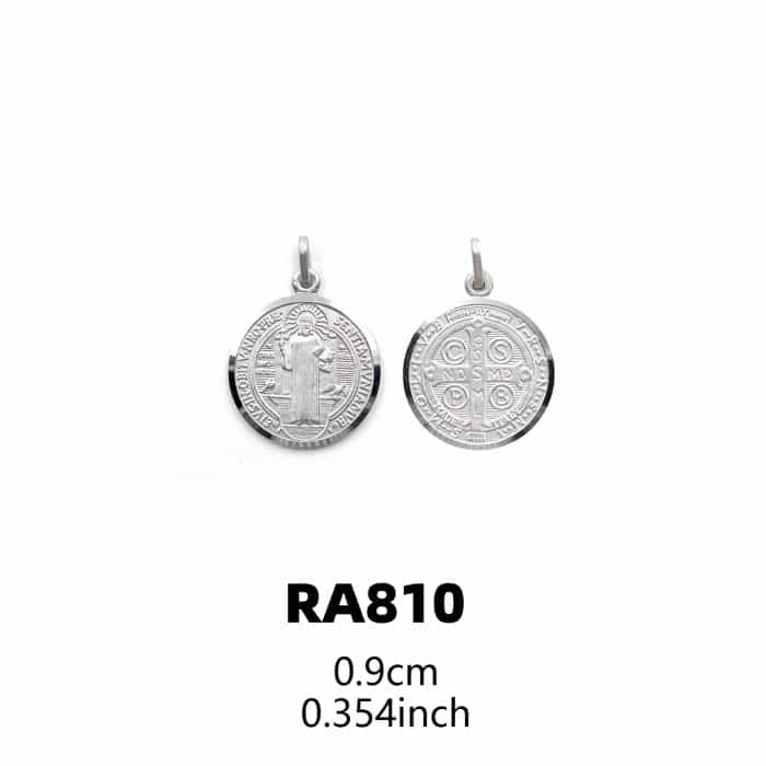 圣本笃圣牌-925银-9mm Catholic religious art