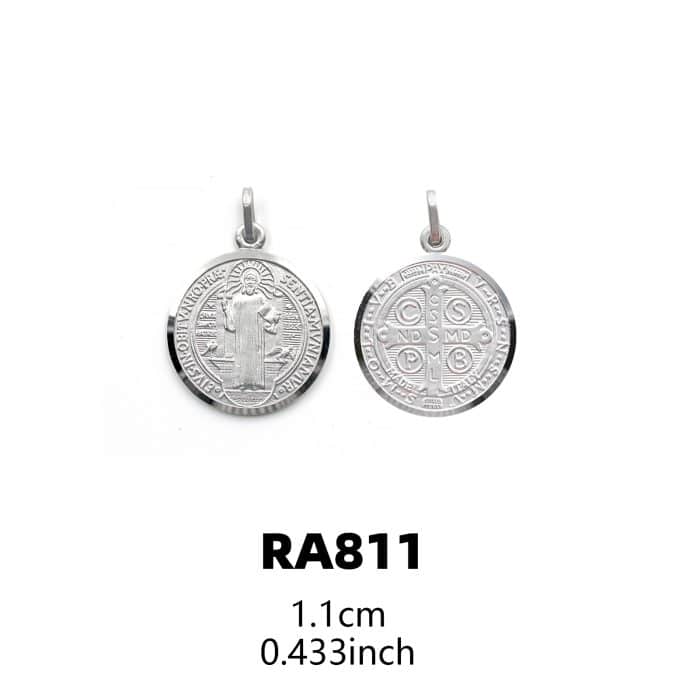 圣本笃圣牌-925银-11mm Catholic religious art