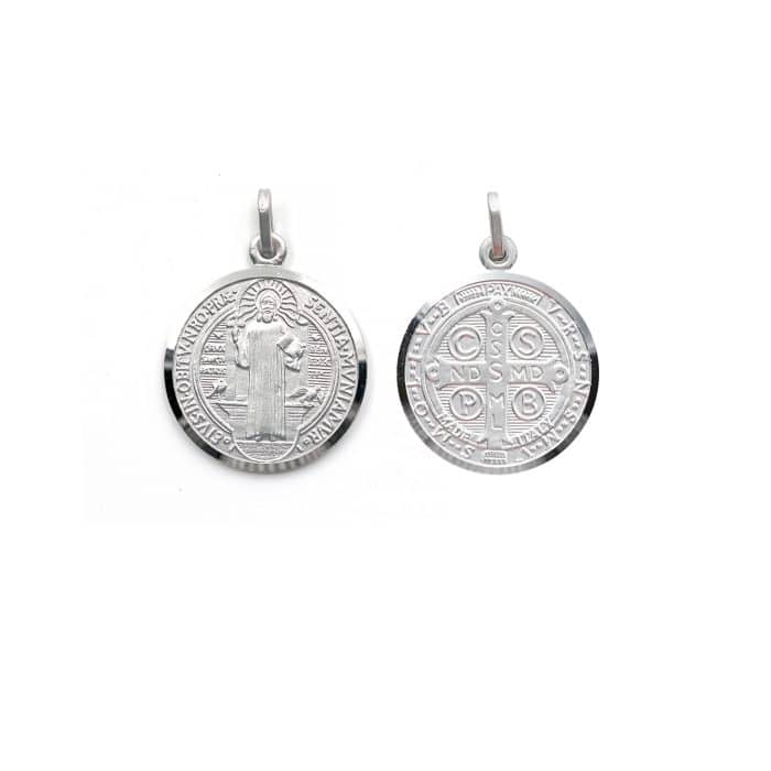 圣本笃圣牌-925银-13mm Catholic religious art