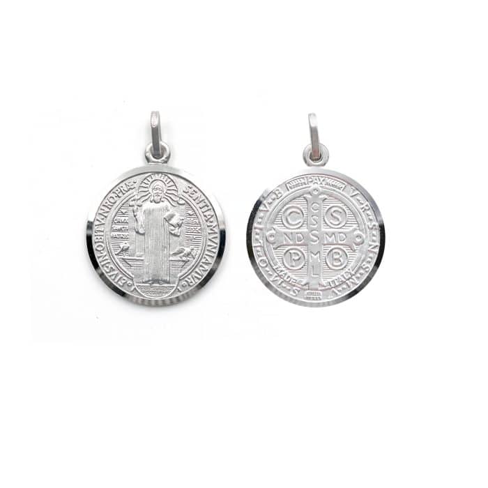 圣本笃圣牌-925银-15mm Catholic religious art