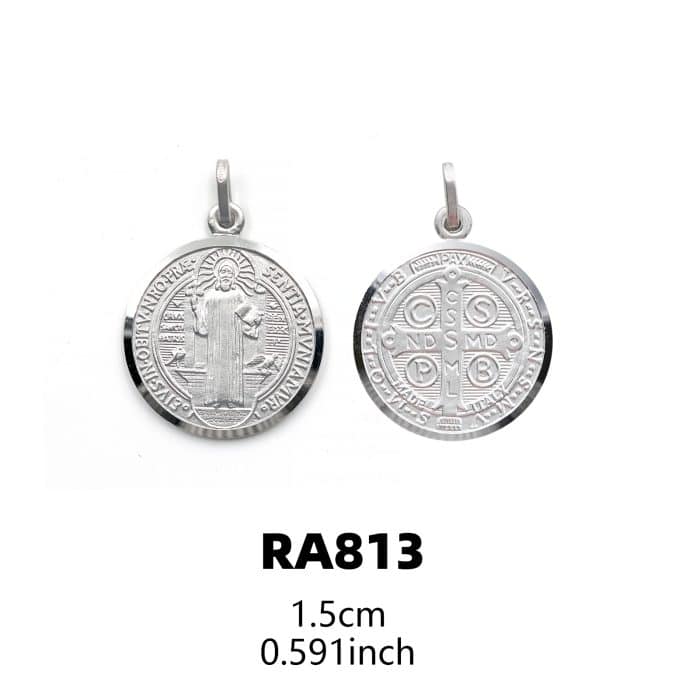 圣本笃圣牌-925银-15mm Catholic religious art
