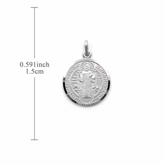 圣本笃圣牌-925银-15mm Catholic religious art