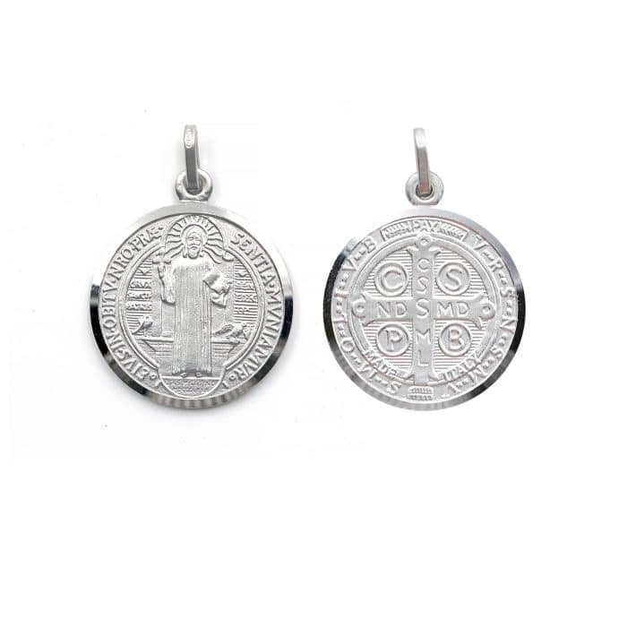 圣本笃圣牌-925银-17mm Catholic religious art