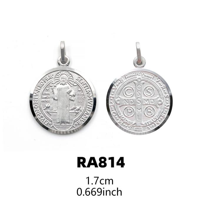 圣本笃圣牌-925银-17mm Catholic religious art