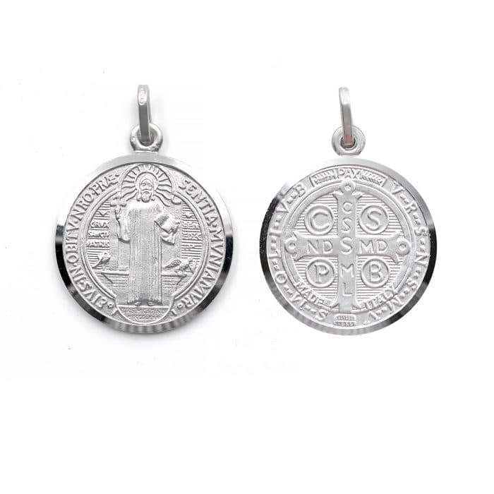 圣本笃圣牌-925银-19mm Catholic religious art